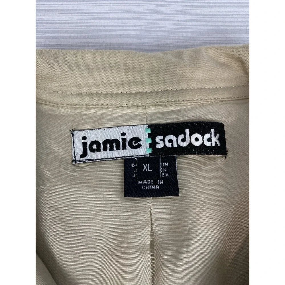 Jamie Sadock Golf Tennis‎ Top Jacket Khaki Button Front Womens Size XL